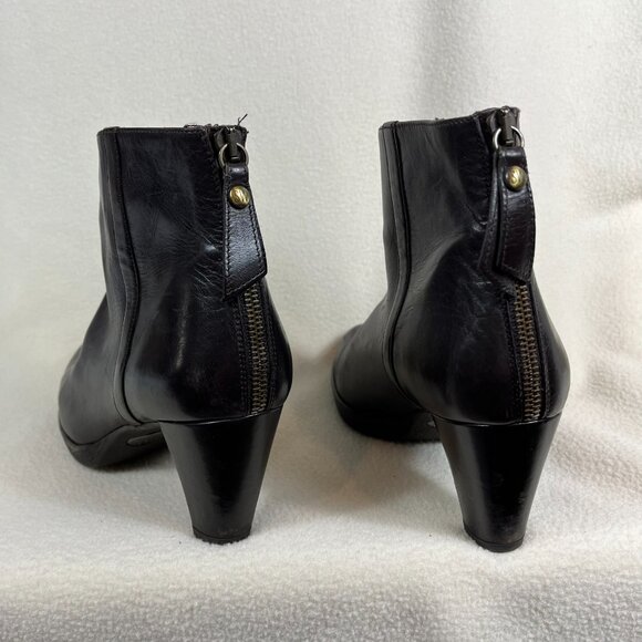 STUART WEITZMAN made in Spain Brown Quality Leather Platform Ankle Boot Size 7 - Picture 6 of 7